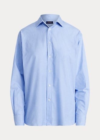 Camisas altas y bajas de algodón Ralph Lauren para mujer en azul