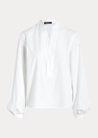 Camisas blancas Ralph Lauren de algodón con mangas abullonadas y corte cuadrado para mujer