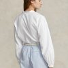 Camisas blancas Ralph Lauren de algodón con mangas abullonadas y corte cuadrado para mujer Camisas blancas Ralph Lauren de algodón con mangas abullonadas y corte cuadrado para mujer