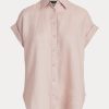Camisas con mangas dolman de lino Ralph Lauren de mujer rosa Camisas con mangas dolman de lino Ralph Lauren de mujer rosa