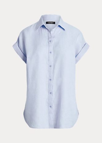 Camisas con mangas dolman de lino Ralph Lauren para mujer en color azul