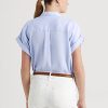 Camisas con mangas dolman de lino Ralph Lauren para mujer en color azul