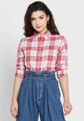 Camisas de botones a cuadros Ralph Lauren rosas para mujer Camisas de botones a cuadros Ralph Lauren rosas para mujer