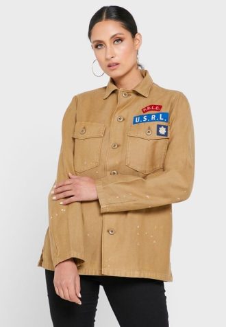 Camisas de botones con detalle de bolsillo de Ralph Lauren para mujer en color caqui Camisas de botones con detalle de bolsillo de Ralph Lauren para mujer en color caqui