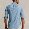Camisas de cambray Ralph Lauren de corte entallado para hombre en azul Camisas de cambray Ralph Lauren de corte entallado para hombre en azul
