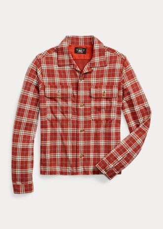 Camisas de campamento de jersey con estampado a cuadros Ralph Lauren para mujer en rojo Camisas de campamento de jersey con estampado a cuadros Ralph Lauren para mujer en rojo