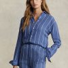 Camisas de lino a rayas de corte relajado de Ralph Lauren para mujer en azul Camisas de lino a rayas de corte relajado de Ralph Lauren para mujer en azul