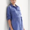 Camisas de lino con cinturón de Ralph Lauren para mujer en azul Camisas de lino con cinturón de Ralph Lauren para mujer en azul