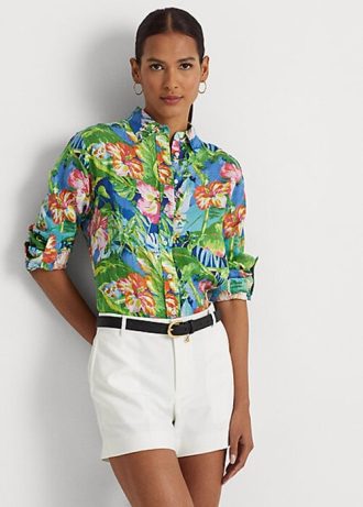 Camisas de lino con estampado floral multicolor de Ralph Lauren para mujer