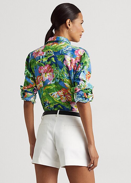 Camisas de lino con estampado floral multicolor de Ralph Lauren para mujer Camisas de lino con estampado floral multicolor de Ralph Lauren para mujer