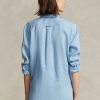 Camisas de lino de corte relajado Ralph Lauren azules para mujer Camisas de lino de corte relajado Ralph Lauren azules para mujer