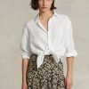 Camisas de lino de corte relajado Ralph Lauren blancas para mujer Camisas de lino de corte relajado Ralph Lauren blancas para mujer