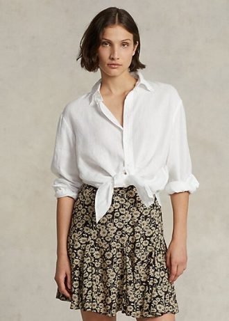 Camisas de lino de corte relajado Ralph Lauren blancas para mujer