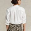 Camisas de lino de corte relajado Ralph Lauren blancas para mujer Camisas de lino de corte relajado Ralph Lauren blancas para mujer