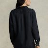 Camisas de lino de corte relajado Ralph Lauren negras para mujer Camisas de lino de corte relajado Ralph Lauren negras para mujer