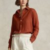 Camisas de lino de corte relajado Ralph Lauren para mujer en color naranja Camisas de lino de corte relajado Ralph Lauren para mujer en color naranja