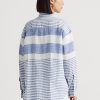 Camisas de lino extragrandes a rayas Ralph Lauren para mujer en azul y blanco Camisas de lino extragrandes a rayas Ralph Lauren para mujer en azul y blanco
