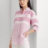 Camisas de lino oversize a rayas de Ralph Lauren en color rosa para mujer Camisas de lino oversize a rayas de Ralph Lauren en color rosa para mujer