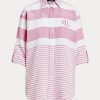 Camisas de lino oversize a rayas de Ralph Lauren en color rosa para mujer Camisas de lino oversize a rayas de Ralph Lauren en color rosa para mujer
