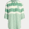 Camisas de lino oversize a rayas verdes de Ralph Lauren para mujer Camisas de lino oversize a rayas verdes de Ralph Lauren para mujer