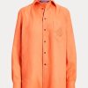 Camisas de lino Ralph Lauren Adrien para mujer en color naranja Camisas de lino Ralph Lauren Adrien para mujer en color naranja