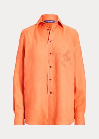 Camisas de lino Ralph Lauren Adrien para mujer en color naranja