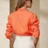 Camisas de lino Ralph Lauren Adrien para mujer en color naranja Camisas de lino Ralph Lauren Adrien para mujer en color naranja