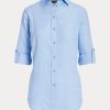 Camisas de lino Ralph Lauren azules para mujer Camisas de lino Ralph Lauren azules para mujer