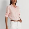 Camisas de lino Ralph Lauren rosas para mujer Camisas de lino Ralph Lauren rosas para mujer