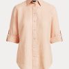 Camisas de lino Ralph Lauren rosas para mujer Camisas de lino Ralph Lauren rosas para mujer