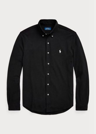 Camisas de malla de peso pluma Ralph Lauren negras para hombre