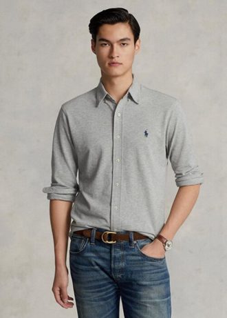Camisas de malla ligera Ralph Lauren para hombre en gris