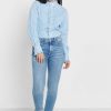 Camisas de mujer Ralph Lauren con volantes a rayas azules Camisas de mujer Ralph Lauren con volantes a rayas azules