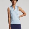 Camisas de piqué sin mangas de corte entallado Ralph Lauren para mujer en azul Camisas de piqué sin mangas de corte entallado Ralph Lauren para mujer en azul