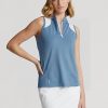 Camisas de piqué sin mangas de corte entallado Ralph Lauren para mujer en azul Camisas de piqué sin mangas de corte entallado Ralph Lauren para mujer en azul