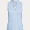Camisas de piqué sin mangas de corte entallado Ralph Lauren para mujer en azul Camisas de piqué sin mangas de corte entallado Ralph Lauren para mujer en azul