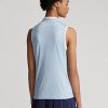 Camisas de piqué sin mangas de corte entallado Ralph Lauren para mujer en azul Camisas de piqué sin mangas de corte entallado Ralph Lauren para mujer en azul