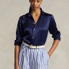 Camisas de seda morera Ralph Lauren para mujer en color azul marino Camisas de seda morera Ralph Lauren para mujer en color azul marino
