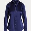 Camisas de seda morera Ralph Lauren para mujer en color azul marino Camisas de seda morera Ralph Lauren para mujer en color azul marino