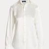 Camisas de seda morera Ralph Lauren para mujer en color crema Camisas de seda morera Ralph Lauren para mujer en color crema
