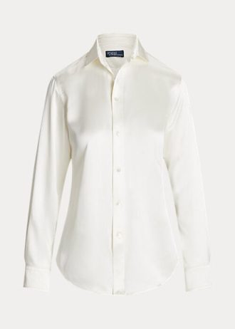 Camisas de seda morera Ralph Lauren para mujer en color crema