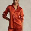 Camisas de seda morera Ralph Lauren para mujer en color naranja Camisas de seda morera Ralph Lauren para mujer en color naranja