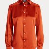 Camisas de seda morera Ralph Lauren para mujer en color naranja Camisas de seda morera Ralph Lauren para mujer en color naranja
