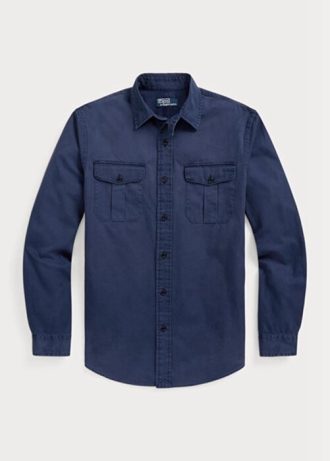 Camisas de trabajo Ralph Lauren Classic Chino de corte azul marino para hombre