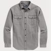 Camisas de trabajo Ralph Lauren Classic Chino de corte gris para hombre Camisas de trabajo Ralph Lauren Classic Chino de corte gris para hombre