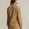 Camisas excedentes de gamuza de cordero Ralph Lauren color caqui para mujer Camisas excedentes de gamuza de cordero Ralph Lauren color caqui para mujer