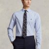 Camisas formales de popelina a rayas de corte entallado de Ralph Lauren para hombre en azul Camisas formales de popelina a rayas de corte entallado de Ralph Lauren para hombre en azul