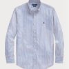 Camisas formales de popelina a rayas de corte entallado de Ralph Lauren para hombre en azul Camisas formales de popelina a rayas de corte entallado de Ralph Lauren para hombre en azul