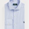 Camisas formales de popelina a rayas de corte entallado de Ralph Lauren para hombre en azul Camisas formales de popelina a rayas de corte entallado de Ralph Lauren para hombre en azul