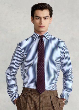 Camisas formales de popelina a rayas de corte personalizado Ralph Lauren Regent para hombre en azul Camisas formales de popelina a rayas de corte personalizado Ralph Lauren Regent para hombre en azul